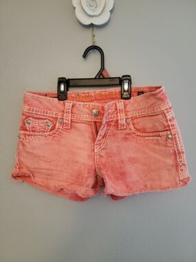 Rock Revival Coral-Pink Denim Shorts